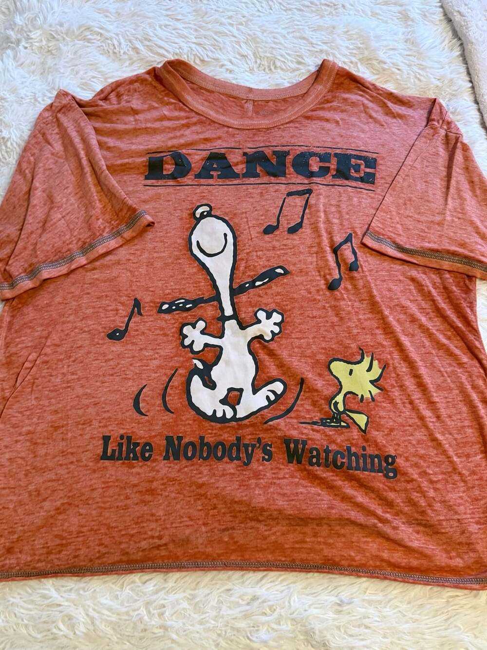 Peanuts Snoopy Dance T-Shirt Size L (12-14) Desert Sunset